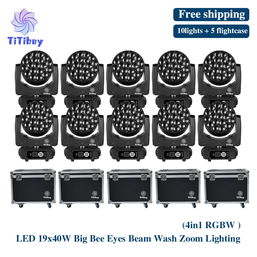 10 шт., вспышка для дискотеки, 19x40 Вт