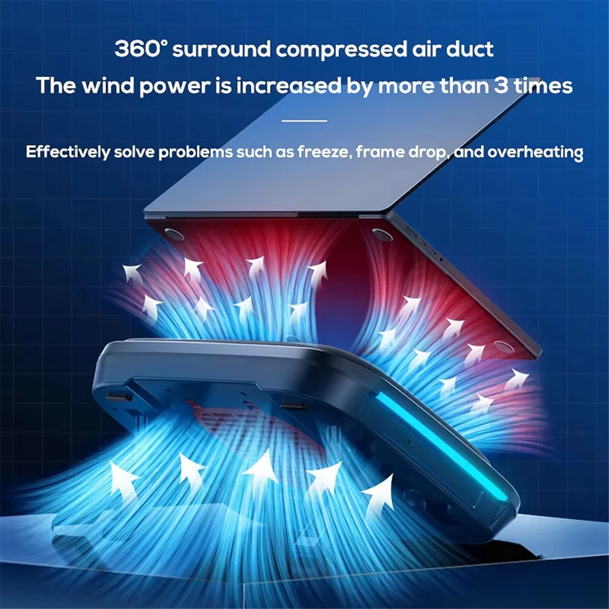 DQ2G Memo FL08 Tappetino di raffreddamento per laptop Vento forte Supporto di raffreddamento Supporto di base Pad Potente pressione della ventola Gioco Laptop PC Radiatore