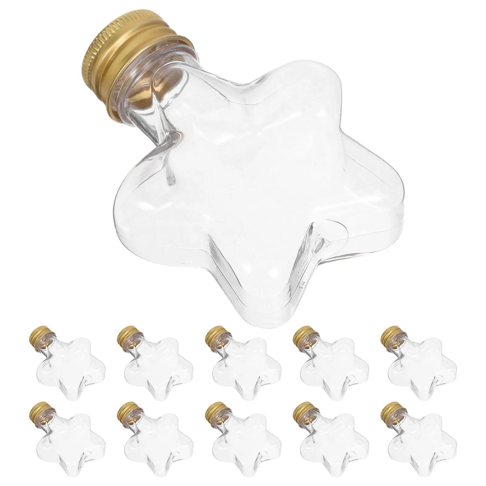 20Pcs Fillable Star Baubles 50Ml Clear Christmas Ornament Bottles Drink Balls Holiday Tree Decorations Wedding Favor Mini