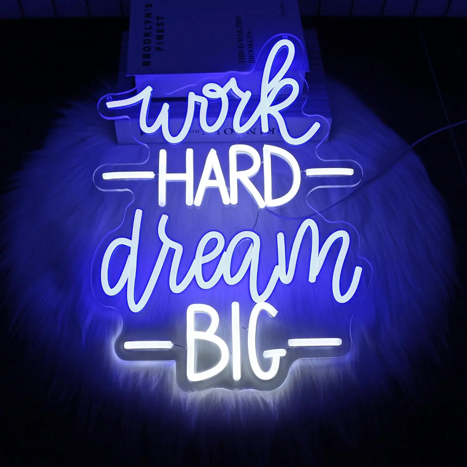 

Work Hard Dream Большая неоновая вывеска USB с регулируемой яркостью Светодиодный неоновый свет для украшения комнаты Домашняя игровая комната Бар Вечеринка Офисный декор