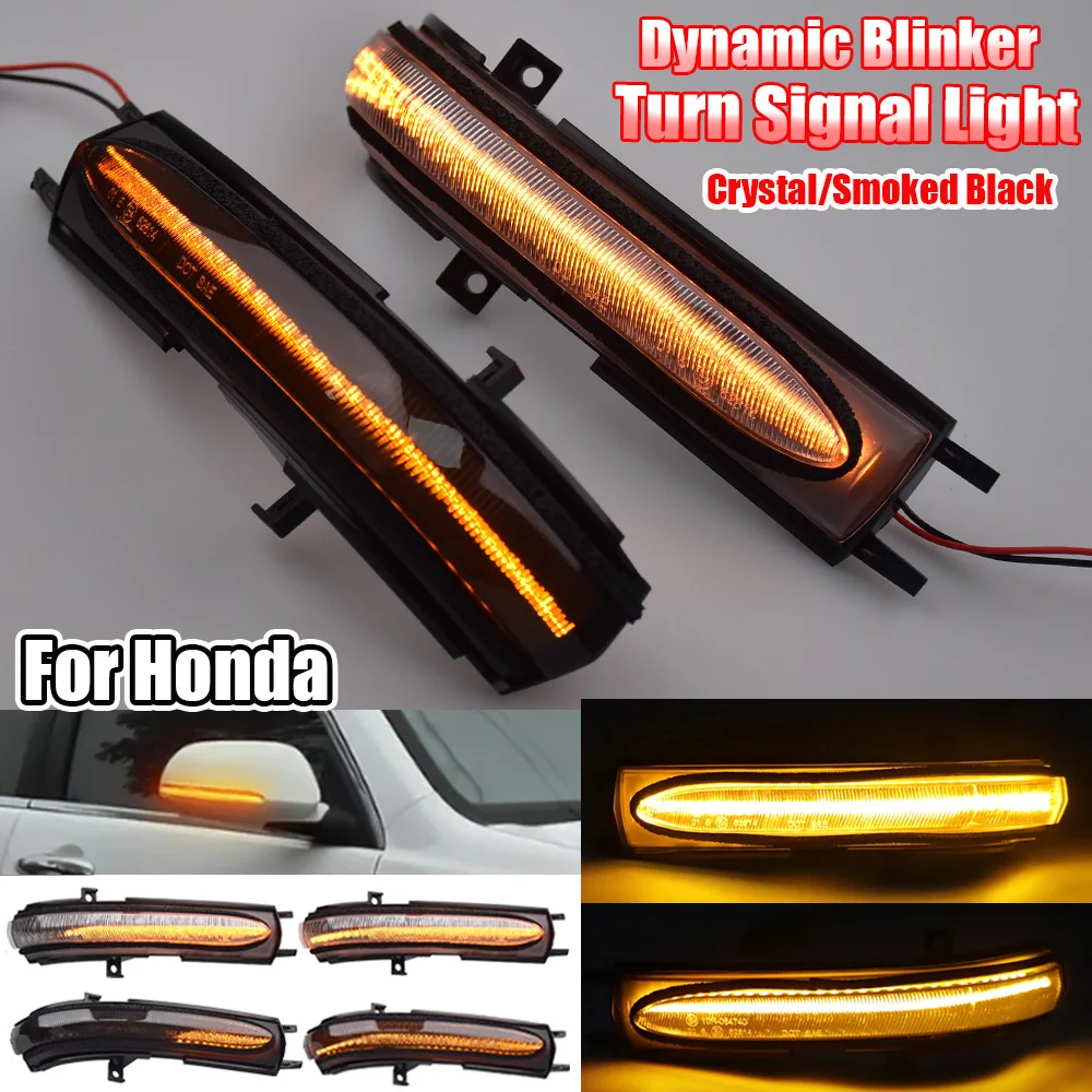 For Honda Civic Hatchback 2003-2005 Accord MK7 LED Dynamic Side Mirror Light Turn Signal Indicator Blinker Lamp 34300-SEA-013