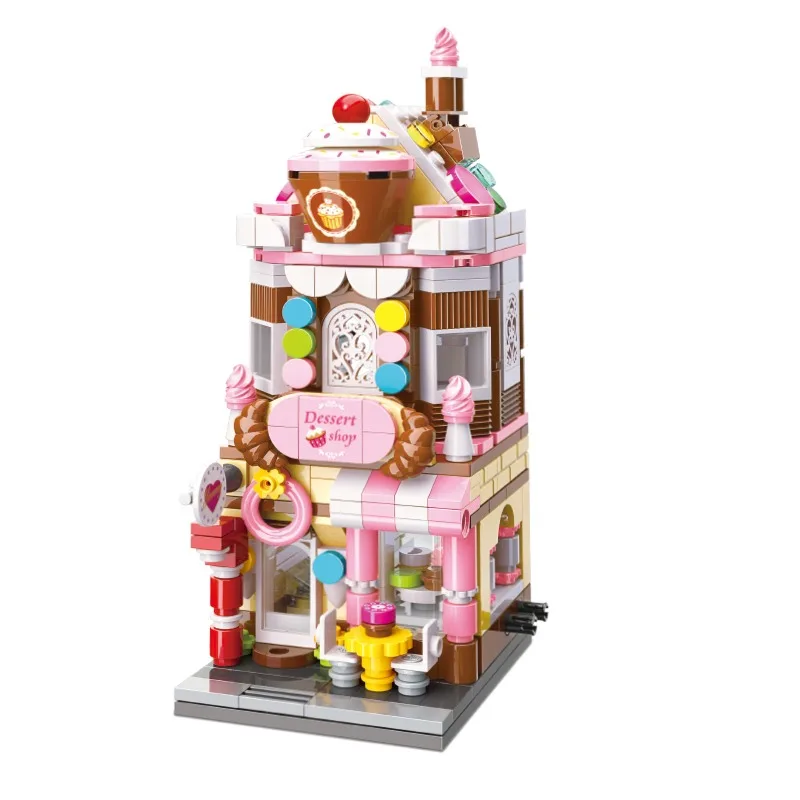 keeppley building blocks colorful street scene series assembled toys kawaii architectural model ornaments birthday gifts