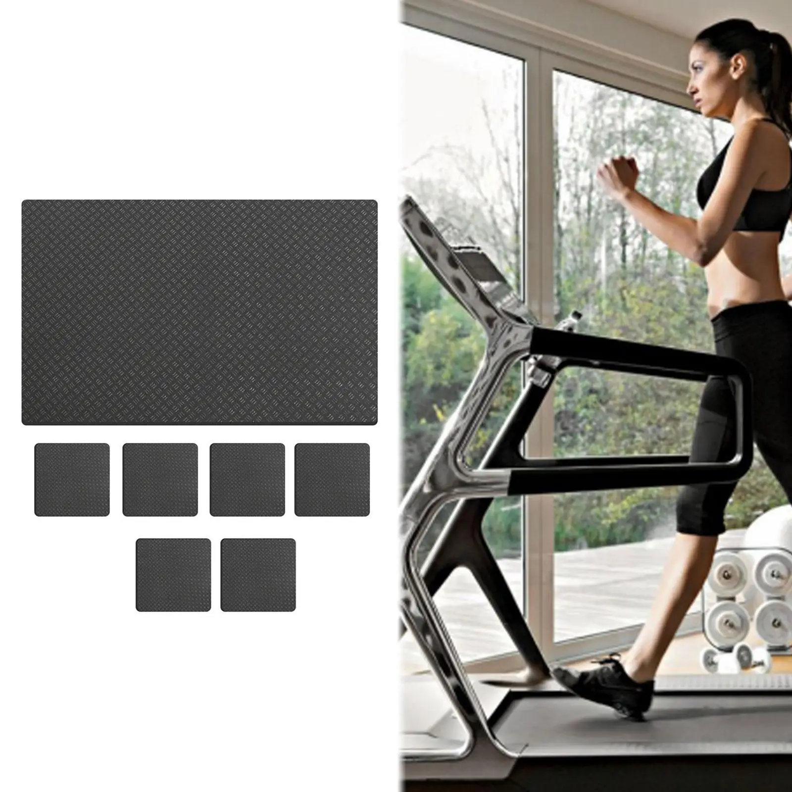 

Treadmill Mat Pad Silicone Pad Soundproof Equipment Mat Treadmill Cushion for Rowing Machine Weight Benches Bike Walking Pads