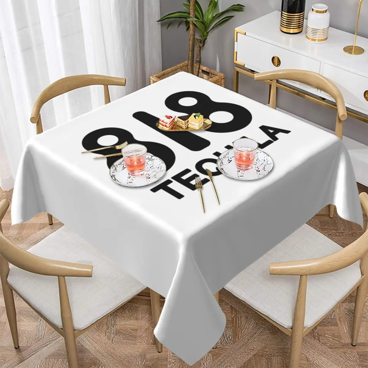 

818 Merch 818 Текила Логотип Водонепроницаемая квадратная скатерть Маслостойкая скатерть для кухонных мероприятий Крышка обеденного стола