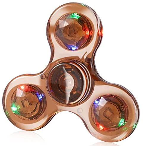 Kristal Lichtgevende LED licht Fidget Spinner Hand Top Spinners Glow in Dark EDC Stress Relief Speelgoed Kinetische Gyroscoop voor Kinderen