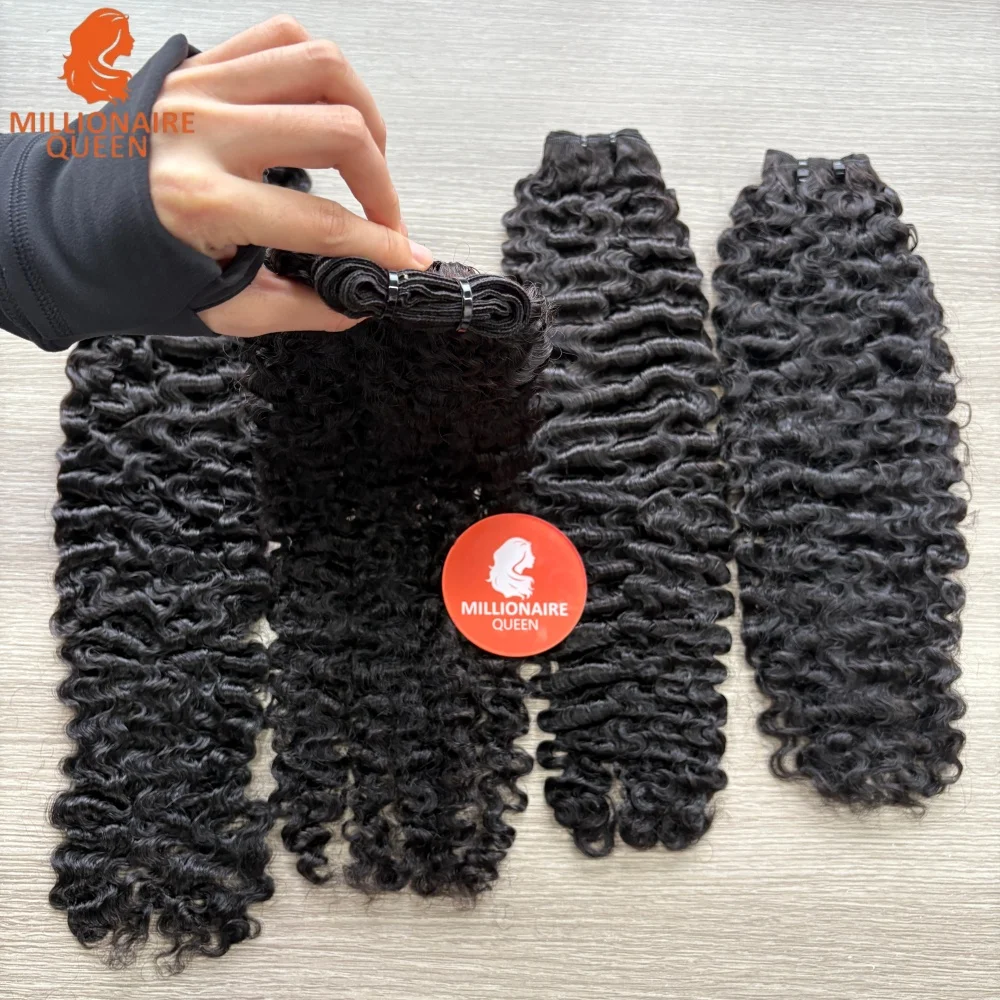 15A Super Double Drawn Burmese Curly Bundles 100% Human Hair Extensions 1/2/3/4Pcs On Clearance Sale Millionaire Queen