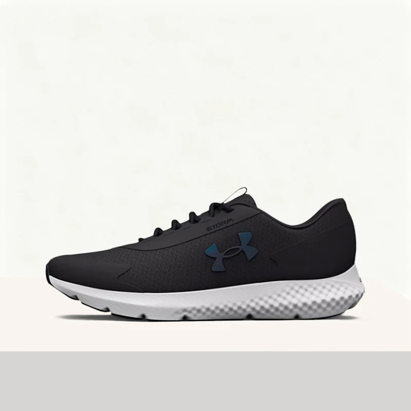 Under Armour Charged Rogue 3 Black Comfortable Sporty Fashionable Mesh Low-Top Lace-Up Running Casual Men Shoe 3025523-100