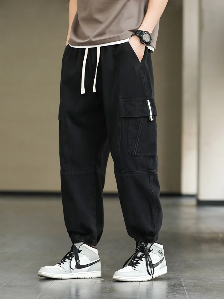 Men's Joggers Baggy Cargo Pants Streetwear Multi-Pockets Casual Sweatpants Male Cotton Harem Trousers Plus Size 8XL