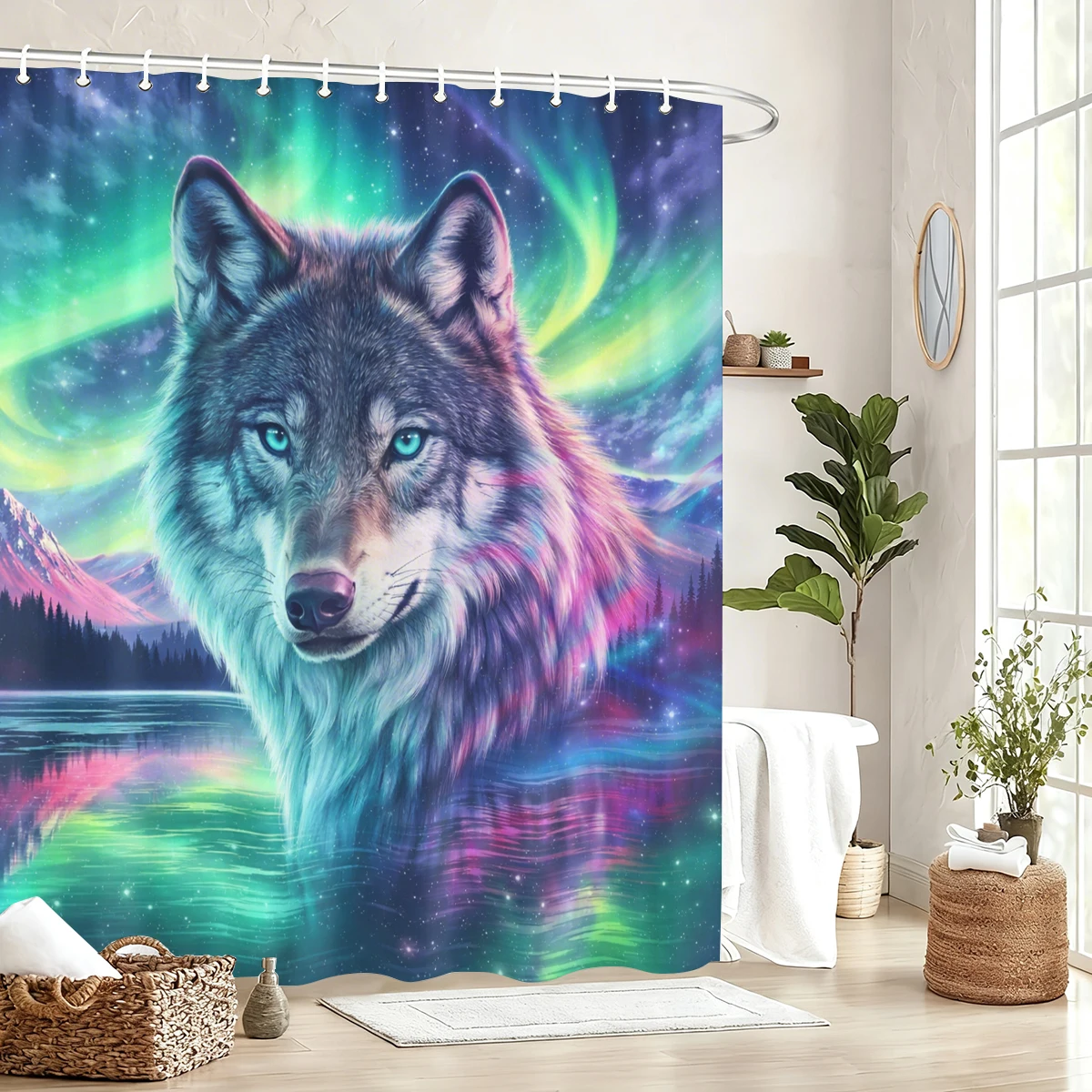 

Яркая полиэстеровая занавеска для душа с животными и сценическими мотивами – художественный декор для ванной комнаты, стильная занавеска для дома и ванной.