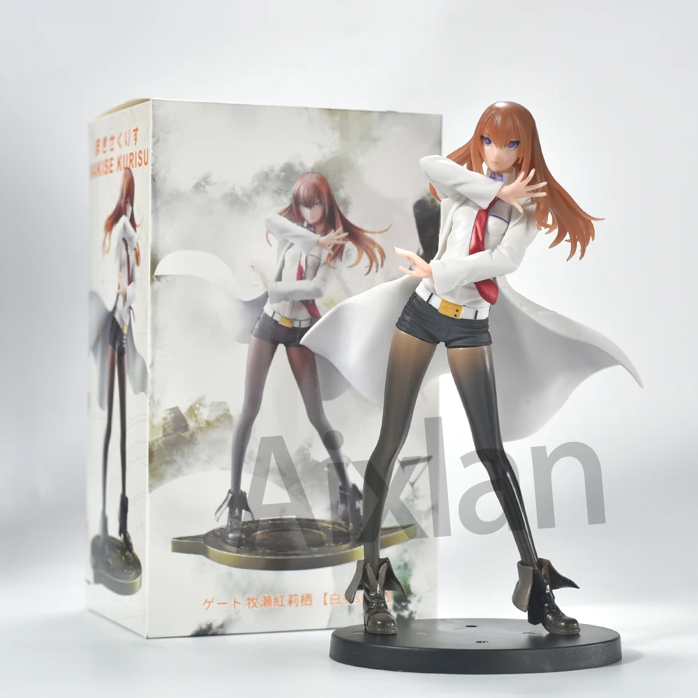 22 cm Steins Gate Figuur Makise Kurisu Super Cool Girl Ver PVC Action Figure Collectible Model Toys Kid Gift