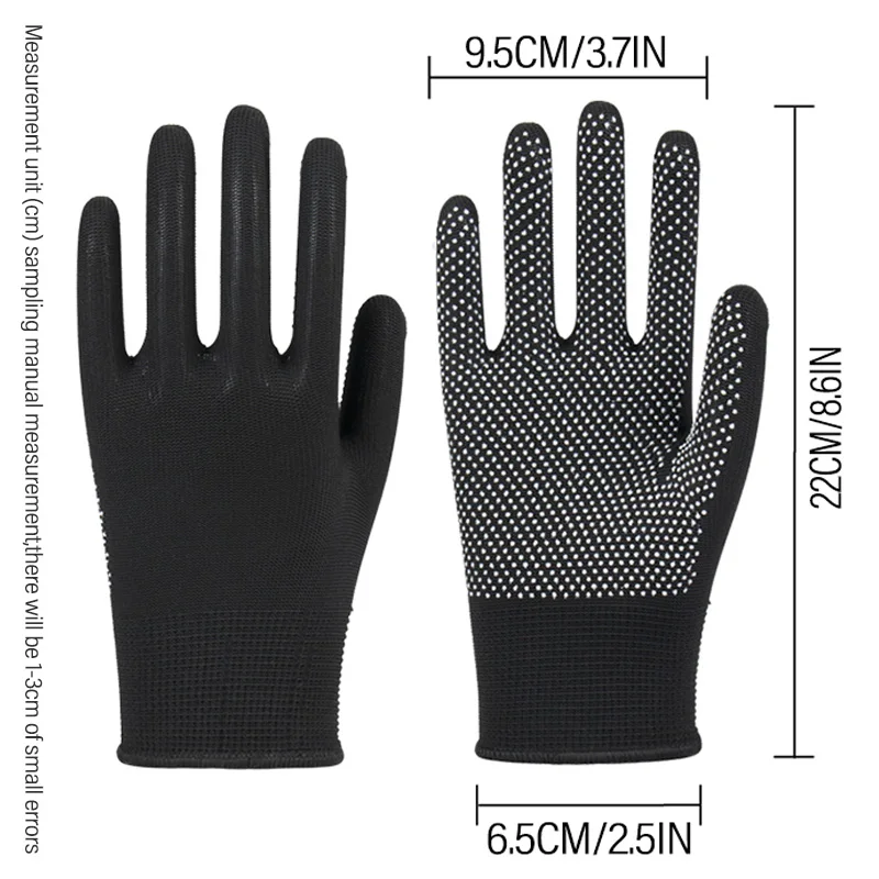 A Pair Of Black Long Finger Nylon Sports Unisex Gloves Mountain Bike Road Bike Racing Polka Dot Bead Gloves