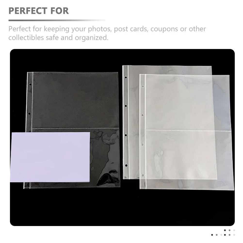 

20pcs Loose-Leaf Photo Album Pages Clear Plastic Refill For Photo Book Page Replacements Binder Sleeves Protectors Storage