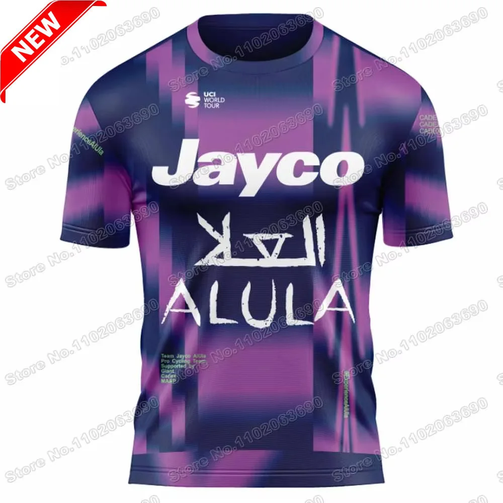فريق Jayco Alula 2025 تي شيرت الرجال التدريب في الهواء الطلق الدراجات جيرسي تشغيل القمم اللياقة البدنية جيرسي رياضة الملابس الرياضية الجبلية الجري