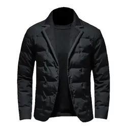 남성용 화이트 덕 다운 재킷, 따뜻한 두꺼운 블레이저, 198025, 겨울 90%, 2024 신상