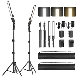 LED Photography Video Lighting Handheld Dimmable 6600MAh Battery Powered/Plug lights for Outdoor Portrait studio fill Light Kit