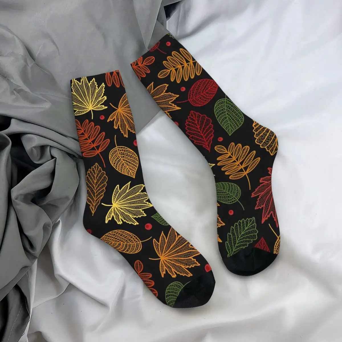 

Всесезонные чулки для экипажа, новые осенние носки с листьями и растениями, длинные носки в стиле Харадзюку, аксессуары для мужчин и женщин, рождественские подарки