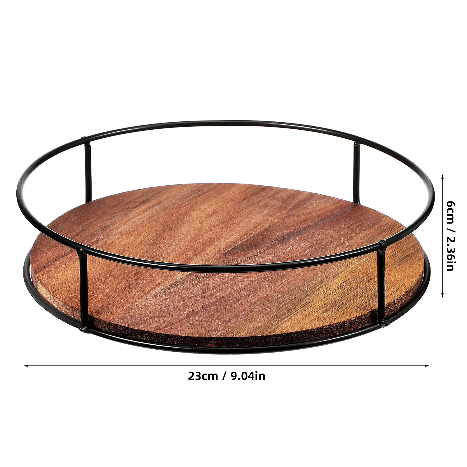 Wood Rotating Tray Round Vanity Organizer Large Capacity Centerpiece Turntable Storage Plate for Home Kitchen Decor