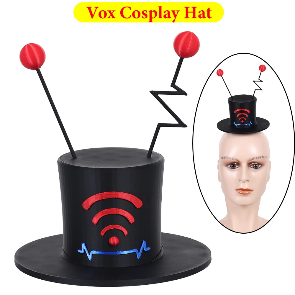 Vox Hat Cosplay Cap Anime Cartoon Hotel Roleplay Headwear Props Men Headgear Outfits Halloween Carnival Costume Accessories