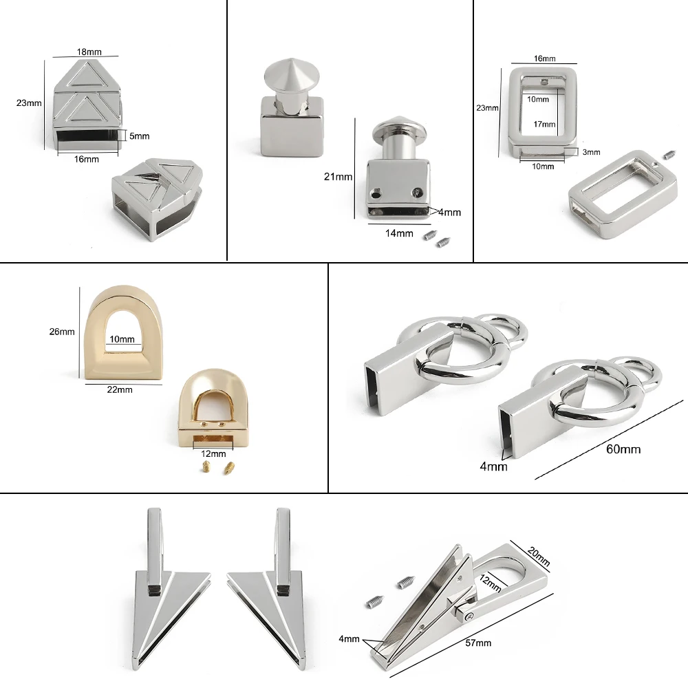 10/30/80PCS Metal Buckles O Ring Screw Buckle For Keyring Bag Strap Side Clip Clasp Handbag Handle Connector Pendant Accessories