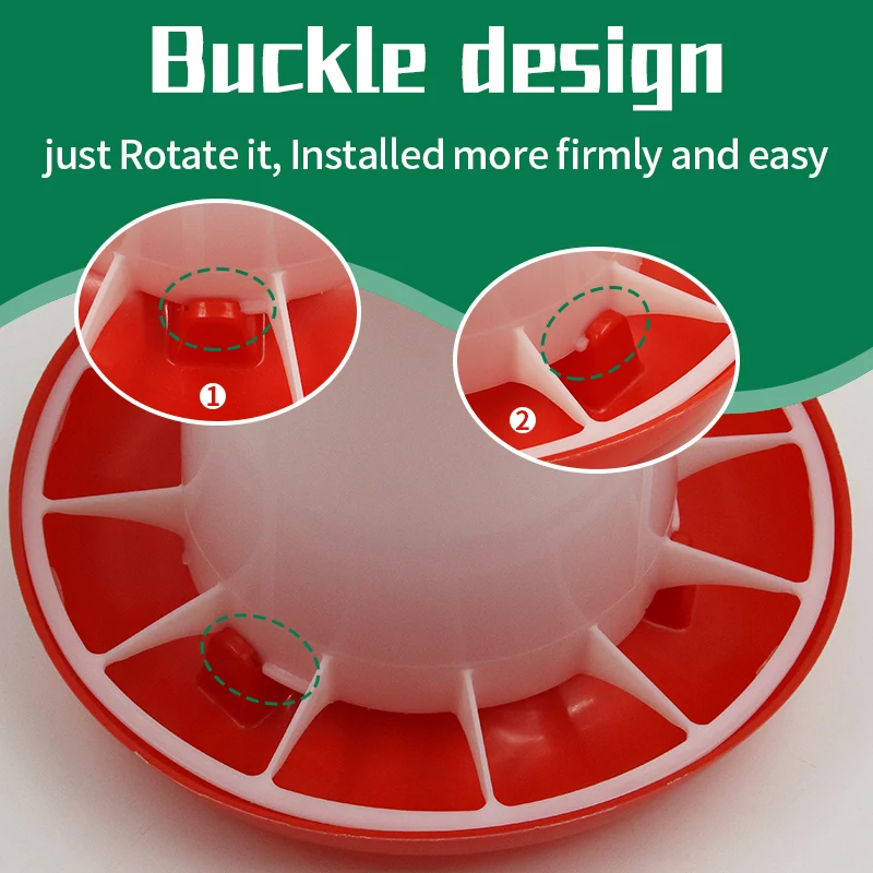 2 قطعة 1.5/3/6/9/12 كجم دلو مع وحدة تغذية الدواجن الأوتوماتيكية الدجاج برميل السمان موزع بلاستيك المغذية دلو لوازم المزرعة المنزلية