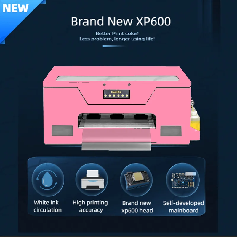 High Quality XP600  Pink  DTF Printer Heat Transfer Pet Film A3 With Oven Ink Powder Roll Film a Set of Combinations 13Inch