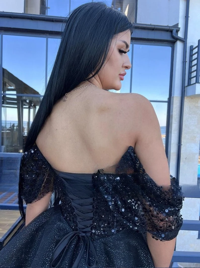 Short Corset Sparkly Off The Shoulders Gliter Dress Cocktail Dresses  Elegant Dress Women for Wedding Party Evening Gown