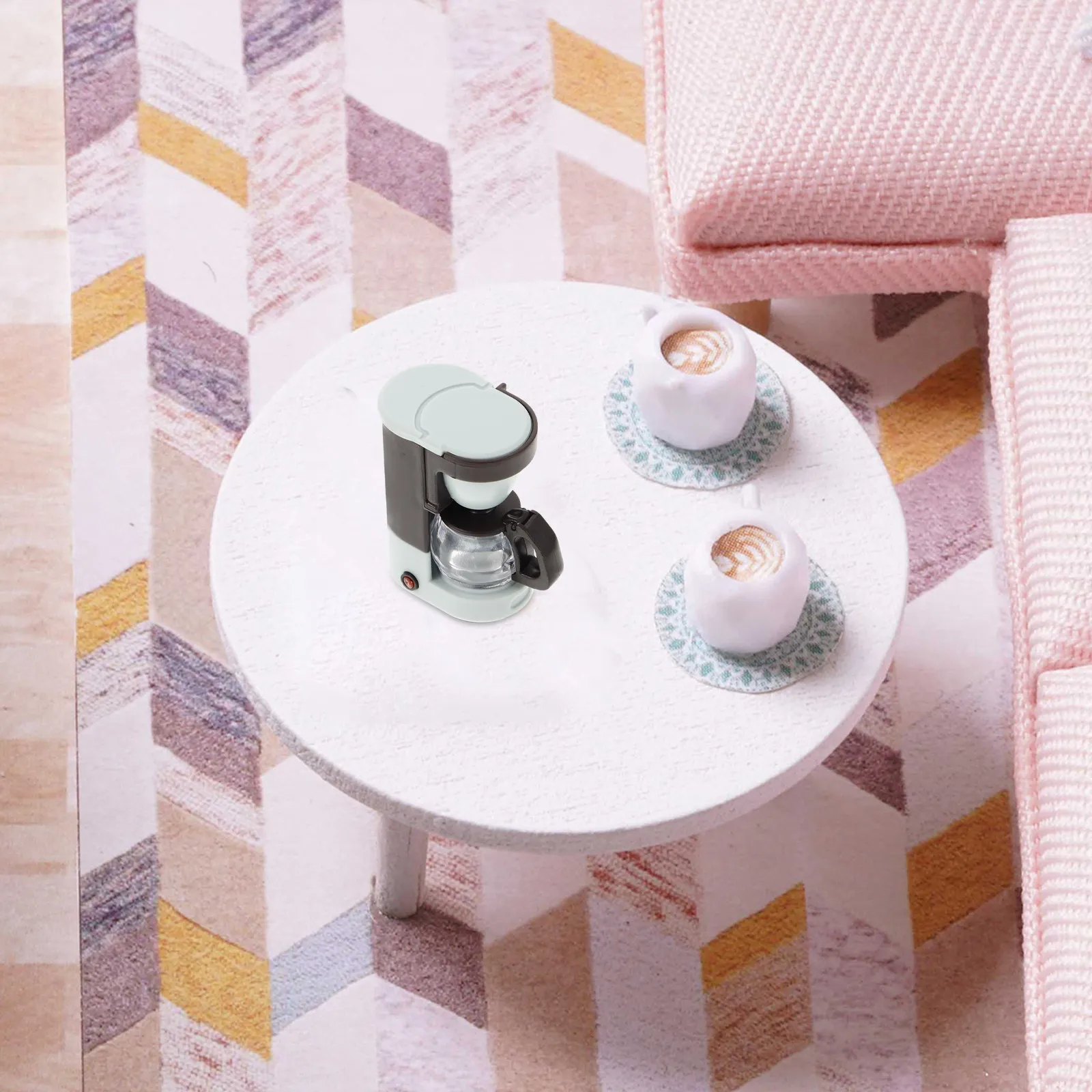 

Miniature Dollhouse Coffee Maker Realistic Design Compact Size for Dollhouse Kitchen Accessories Mini Coffee Machine