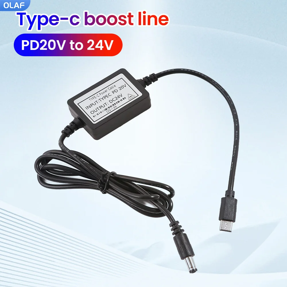 PD 20V To 24V Type C Power Boost Cable USB C To DC 20V 24V WiFi to Power Bank Cable Step-up Cord For Wifi Router Laptop Printer