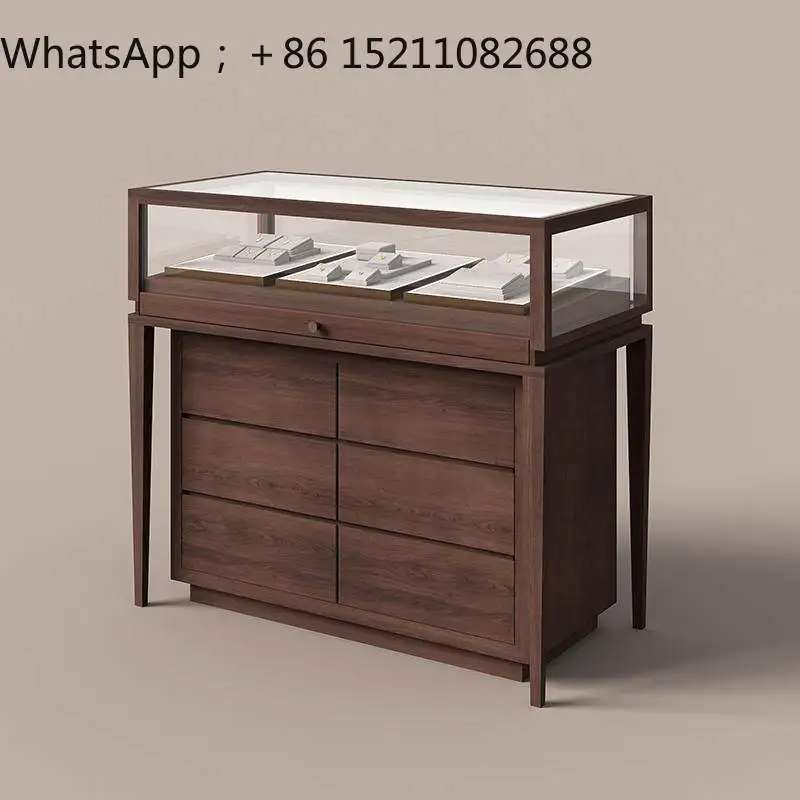 SCY Jewelry Display Cabinet Jewelry Store Zhongdao Cabinet Jade Jade Antique Glass Display Cabinet