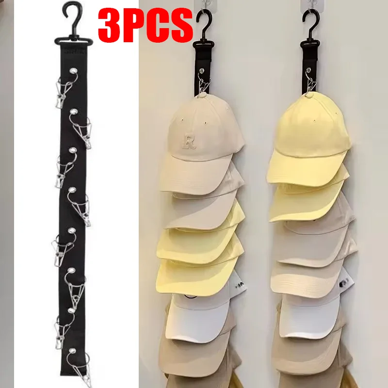1PC Hanging with Hook with Metal Clips Hat Collections Hats Rack Hat Golf Caps Stand for Baseball Caps Golf Caps for Home