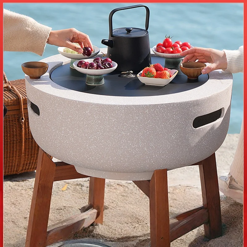Surrounding stove, boiling tea, baking stove set, outdoor barbecue stove, household indoor, winter courtyard stove, tea table