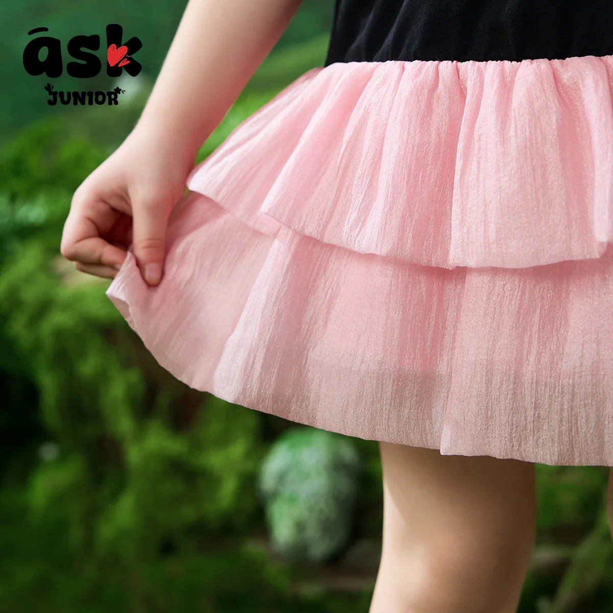 طقم فستان لطيف مكون من قطعتين للفتيات الصغيرات برقبة دائرية وطبعة فيونكة #6