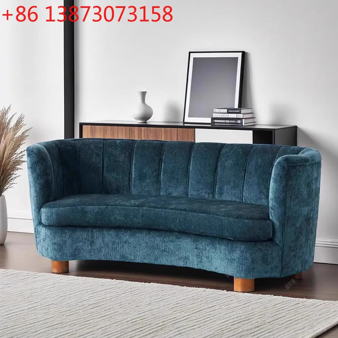 

Simple light luxury multi-person fabric sofa home living room B & B hotel guest sofa American retro Internet celebrity sofa
