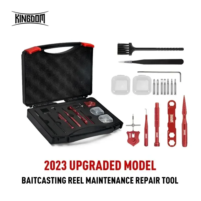 Kingdom-Fishing Reel Maintain Toolbox, Multifunctional Fish Tackle Box, Repair Kits, Accessories Tackles