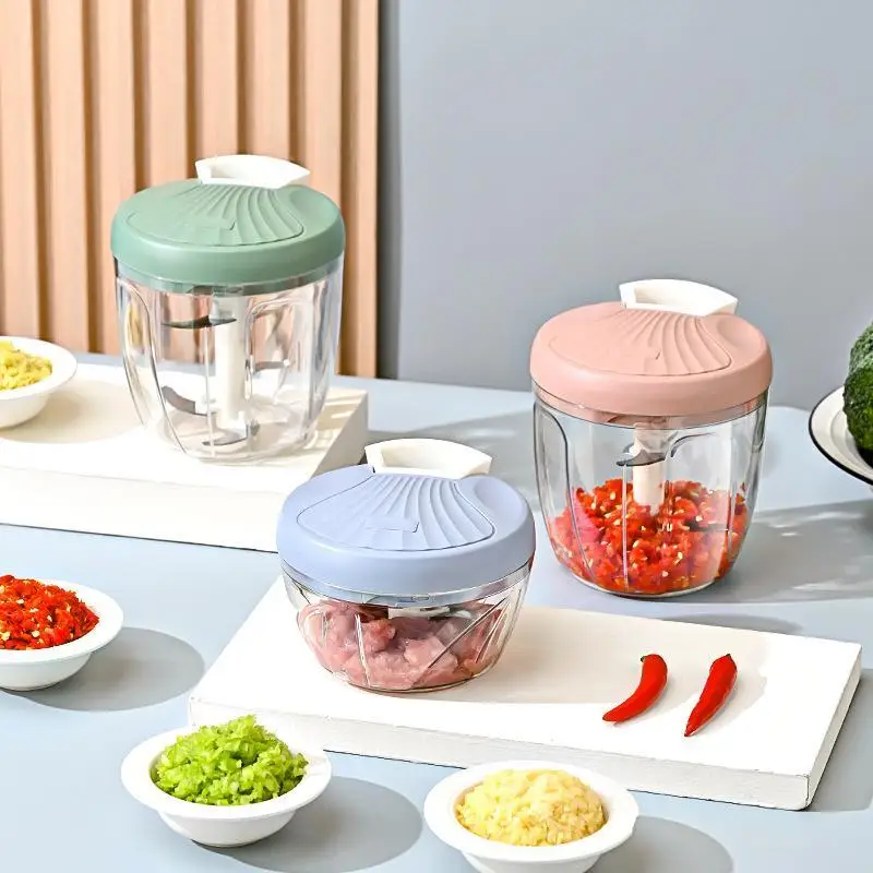 Manual Pull Crusher Food Chopper Sharp Stainless Steel Manual Meat Mincer Garlic Chopper Rotate Garlic Press Kitchen Accessories