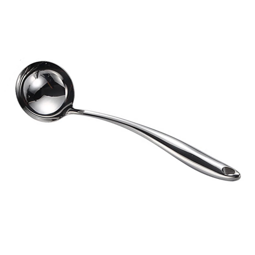 

304 Stainless Steel Kitchen Utensils Heat Resistant Non Stick Cooking Tools Elegant Tidy Grip Dishwasher Safe Soup Scoop Long