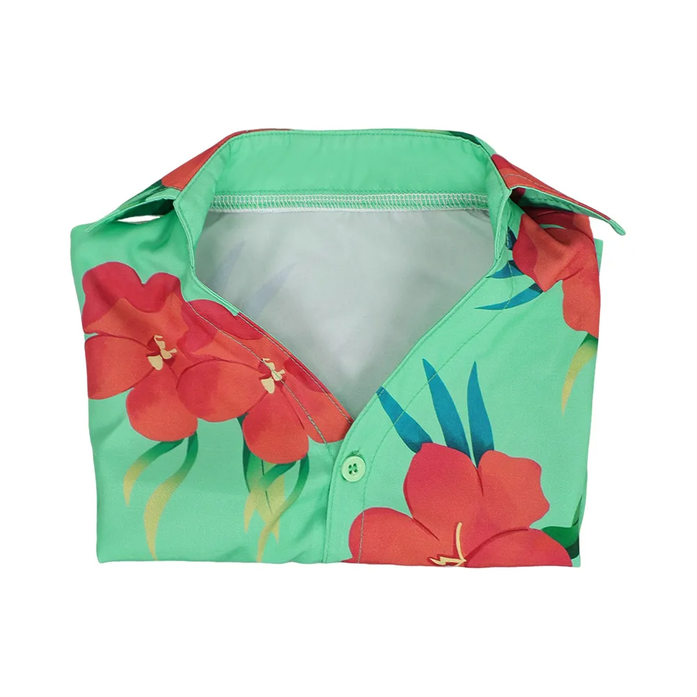 ساجا بنين أطفال آبي قمصان KPop شيطان الصيادين تأثيري الأخضر زهرة مطبوعة زي فانتازيا بلايز قمصان صيفية بدلة الهالوين #6