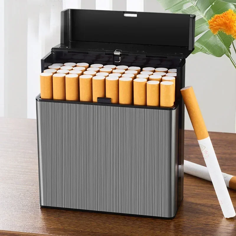 40 Pack Portable Slim Aluminum Cigarette Case Regular Plastic Tobacco Holder Box Storage Container Smoking Accessories