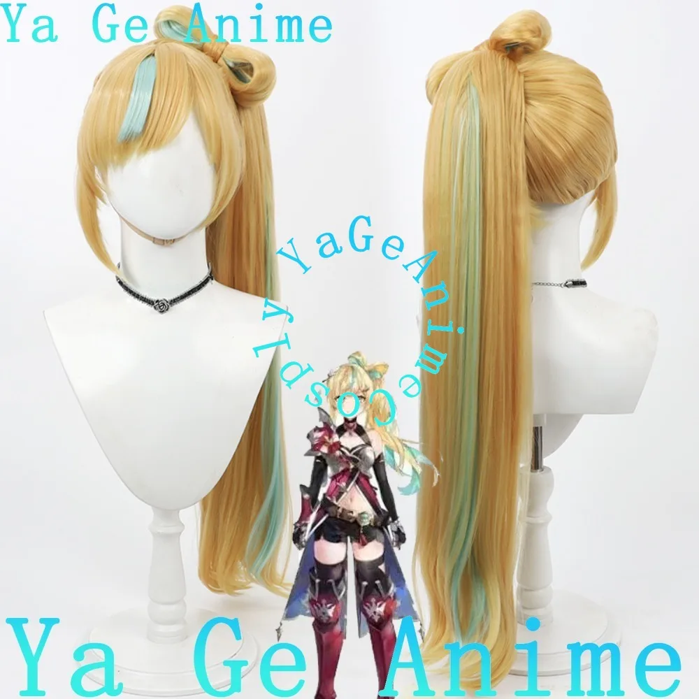 

Виртуальный Mitarashi Group, парик для косплея, съемный хвост, двухцветный бант, аниме-игры, карнавальная вечеринка, синтетические термостойкие волосы