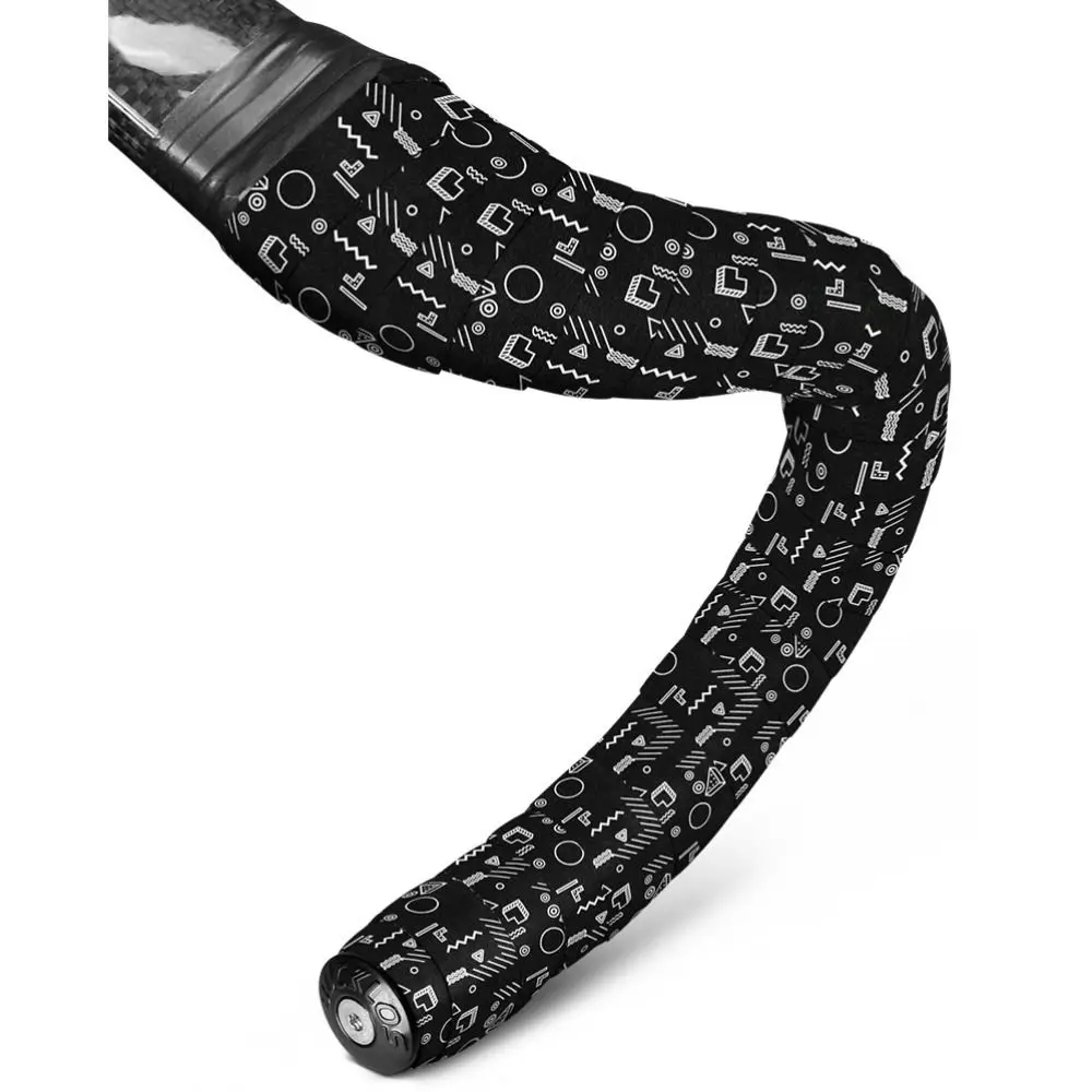 

PU+EVA Bicycle Handlebar Tape Black White Breathable Bike Perforated Belt Non-slip With 2 Plugs Cycling Supply Bike Accessories