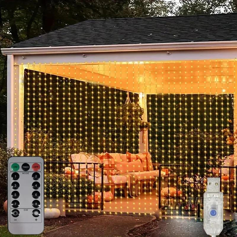 LED جارلاند الجنية ضوء مصباح حديقة سلسلة 6 متر 8 وضع USB الستار ضوء الزفاف عيد الميلاد حفلة عطلة ديكور المنزل في الهواء الطلق