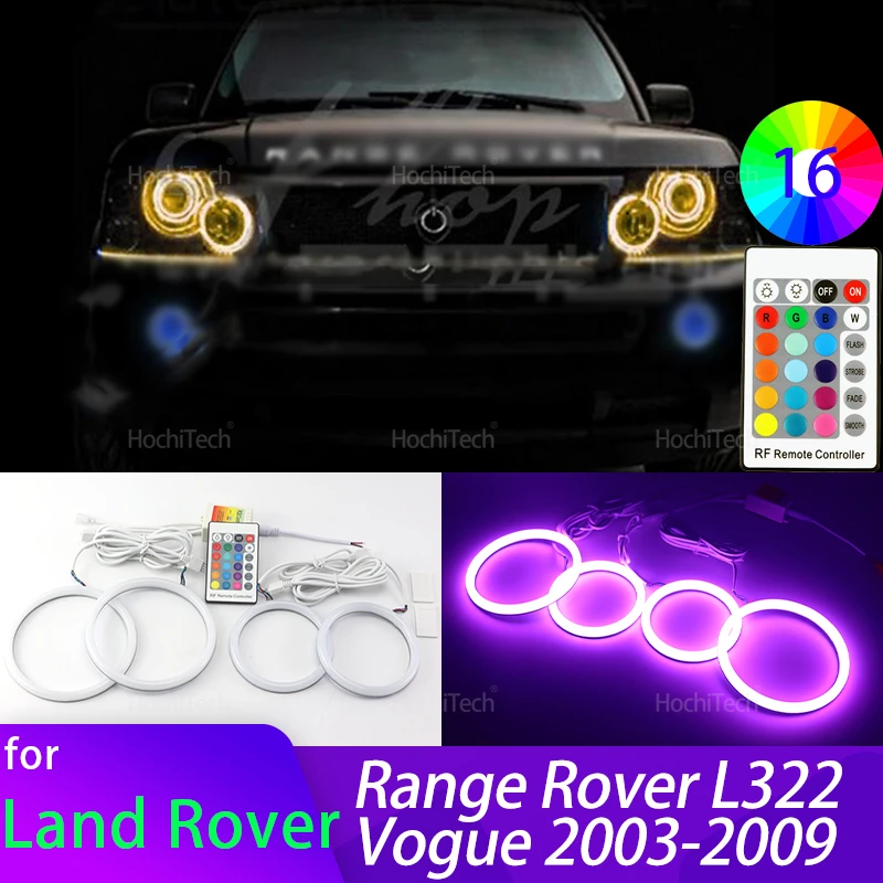 

For Land Rover Range Rover L322 Vogue 2003-2009 Accessories High Quality 16-Color RGB Cotton LED Angel Eye Rings Daytime Light