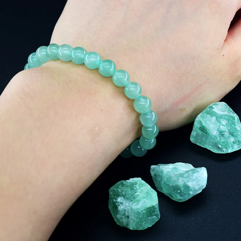 Genuine Natural Green Aventurine Beaded Bracelets Women Dongling Jade Quartz Mala Bead Bracelet Meditation Healing Jewelry Gift
