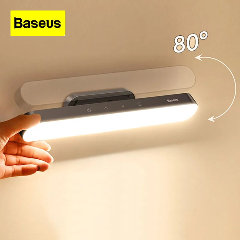 Baseus Touch Switch USB Table Lamp No Need To Punch Holes Rechargeable Led Magnet Adsorption Eye Protection Lamp for Office