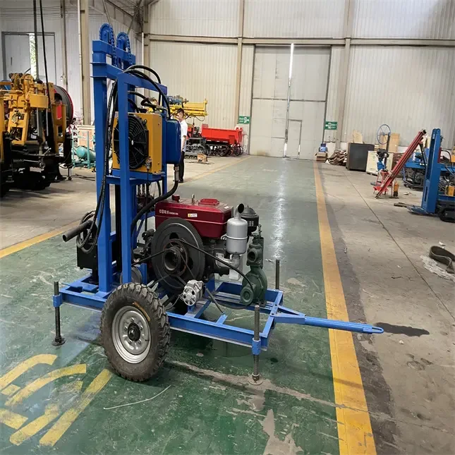 جهاز حفر آبار المياه المحمول بعمق 150 مترًا، محرك ديزل، آلة بئر صغيرة للاحتياجات السكنية والزراعية