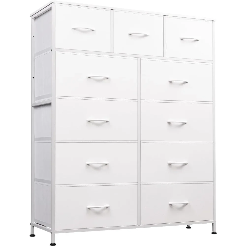 Commode haute pour chambre à coucher, tour de rangement en tissu, commode et commode de proximité, unité d'évaluation avec 11 portes de proximité, armoire de rangement