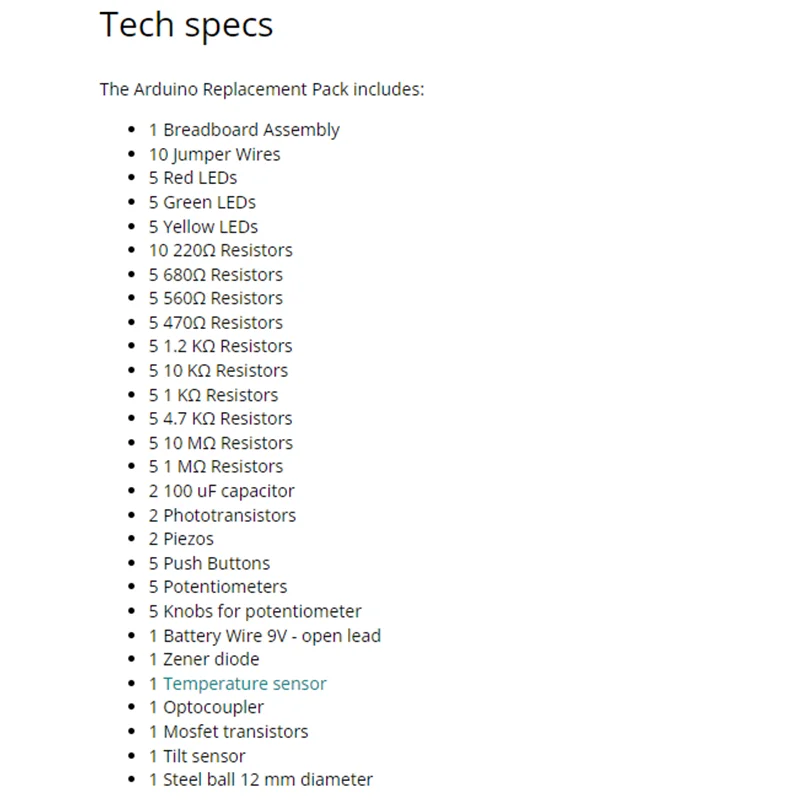 Paquete de reemplazos Arduino AKX00030 Kit para principiantes, paquete en el aula, kit para estudiantes, kit educativo para principiantes uno r3 rev3 r4 wifi