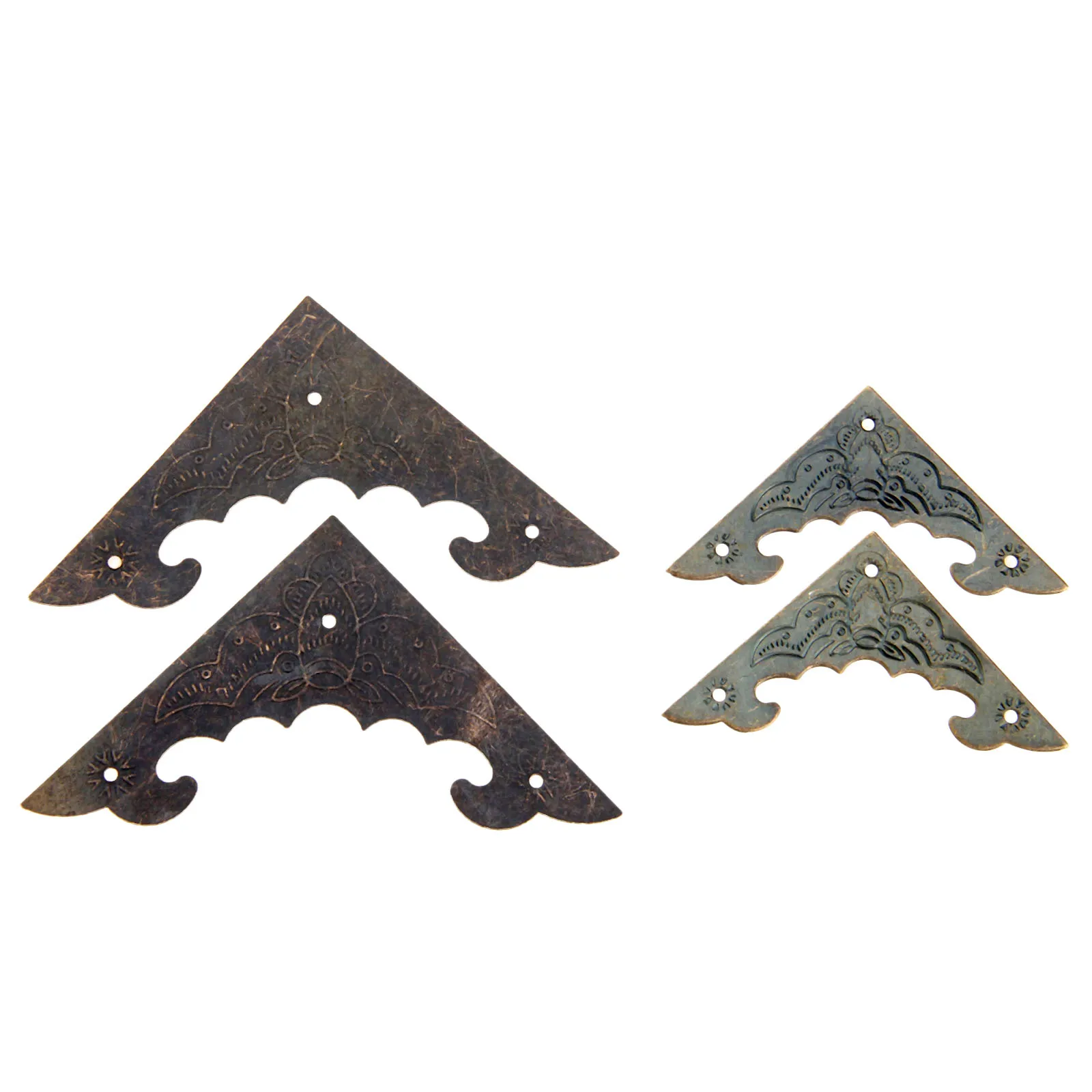 16Pcs Vintage Metal Flat Corner Protectors Decorative Furniture Guard Edge Cover w/Nails for Jewelry Box Case Gift Box 40mm/58mm