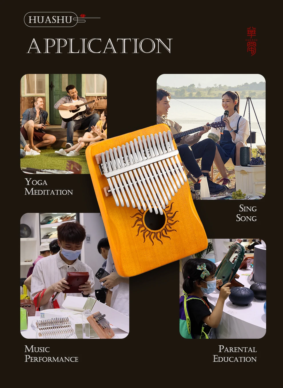 Hluru 17-Tasten-Kalimba aus Ahornholz, 21 Tasten, Daumenklavier, tragbares Fingerklavier für Anfänger, Mbira, Geschenk für Kinder und Erwachsene – Detail 9