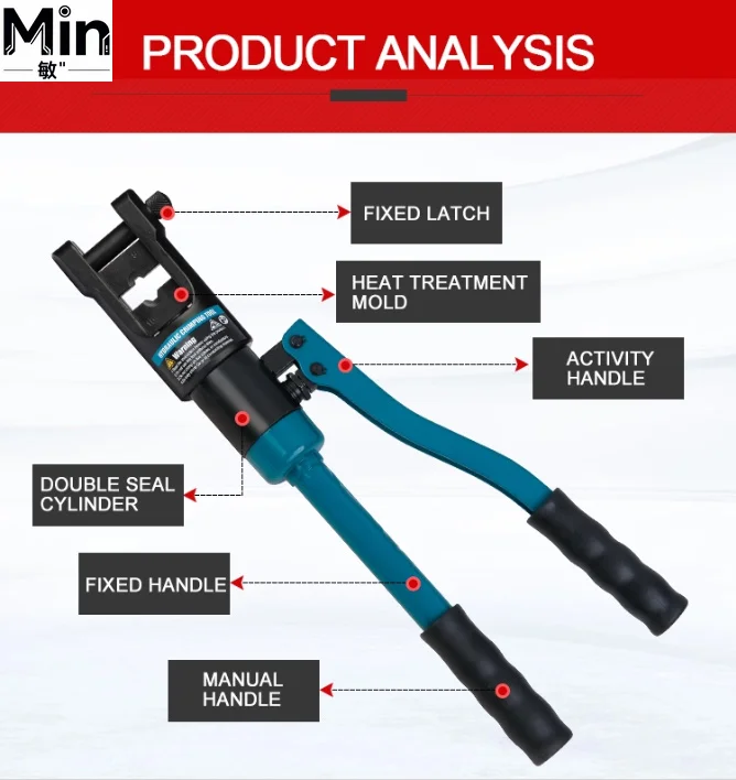 Yqk-300 Professional Handheld Manual Hydraulic Cable Crimping Tool Portable Wire Terminal Crimping Plier for Work